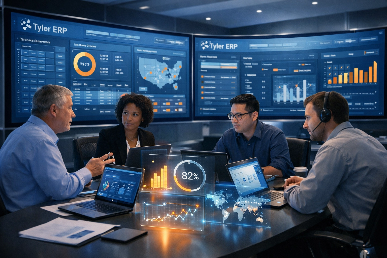 State agency IT professionals collaborating on Tyler ERP modernization strategy