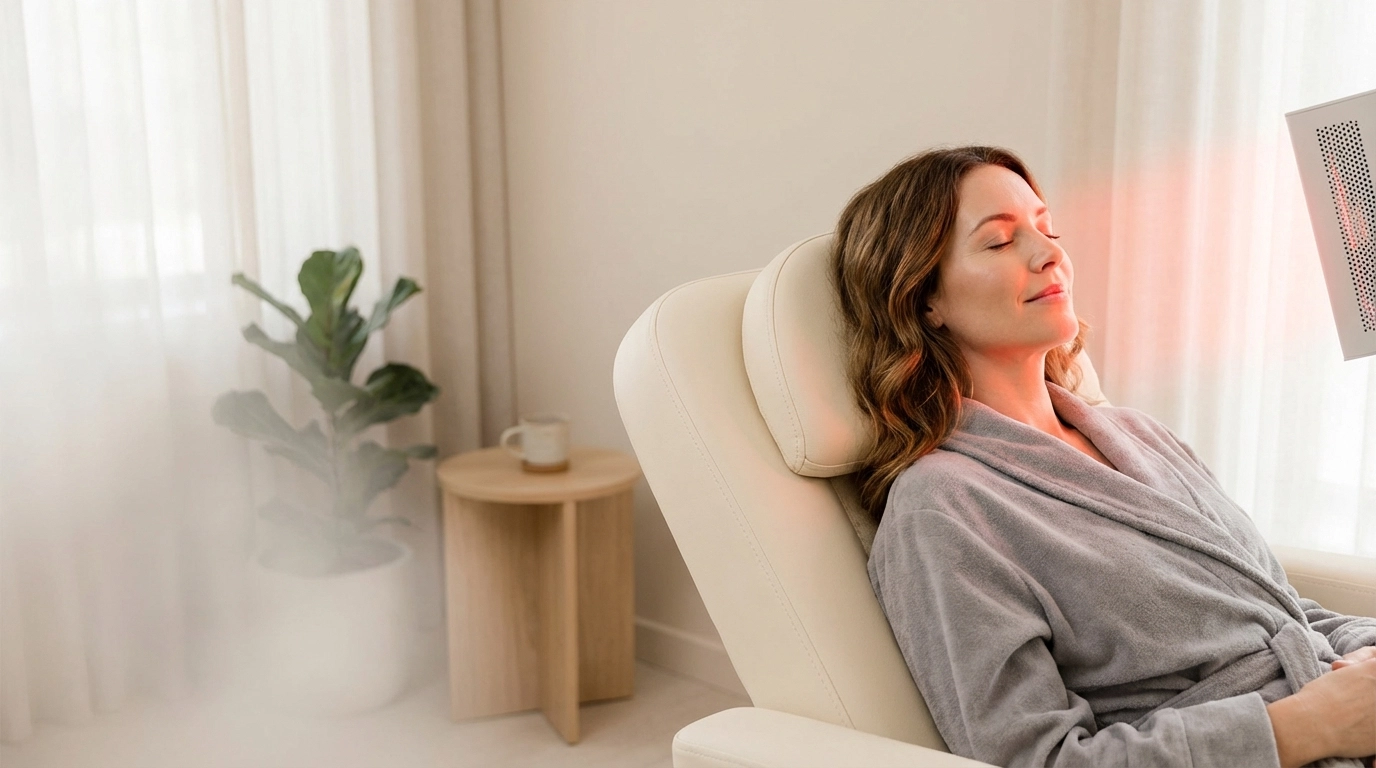 Relaxing Red Light Therapy Session