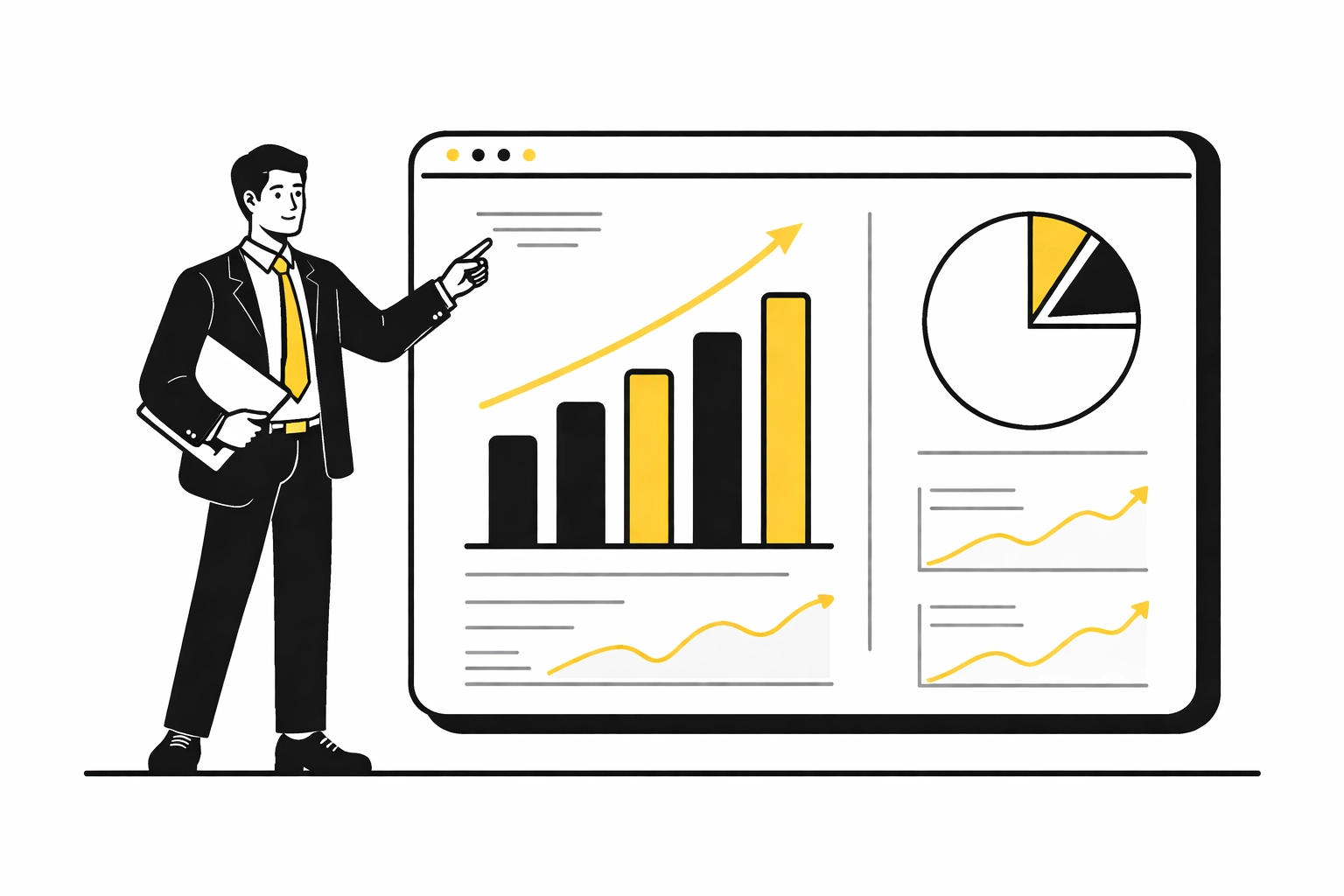 Professional reviewing HRIS dashboard with charts, illustrating faster HR reporting and analytics for SMBs