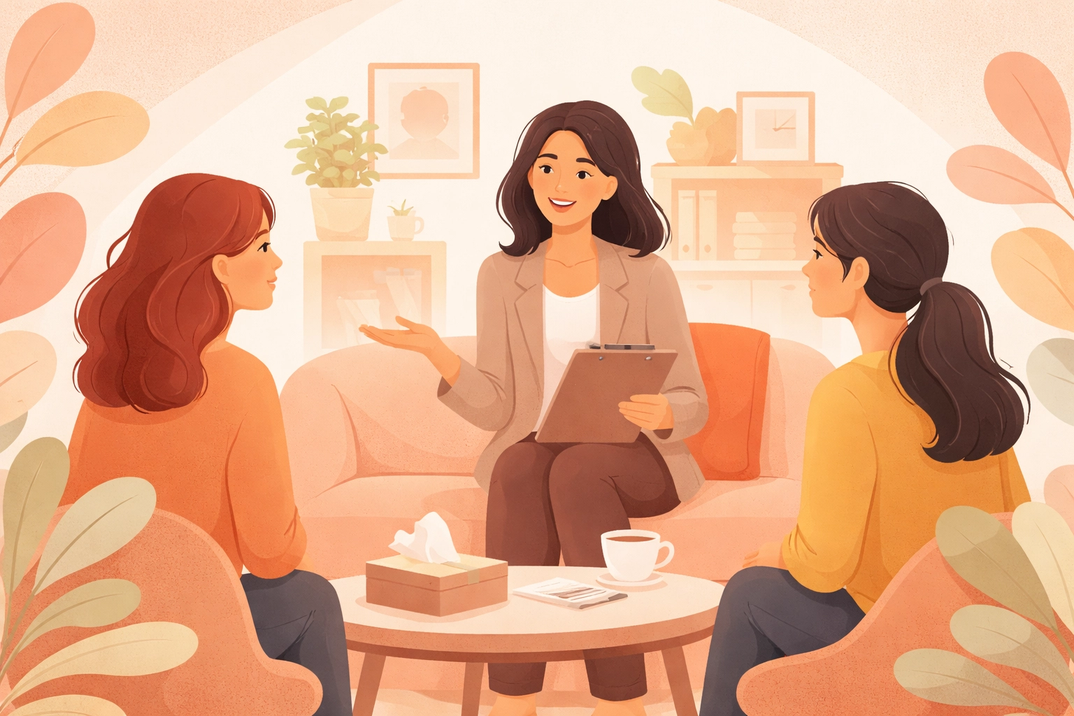 Supportive meeting between Michigan surrogacy professionals and Surrogate candidates, highlighting agency guidance