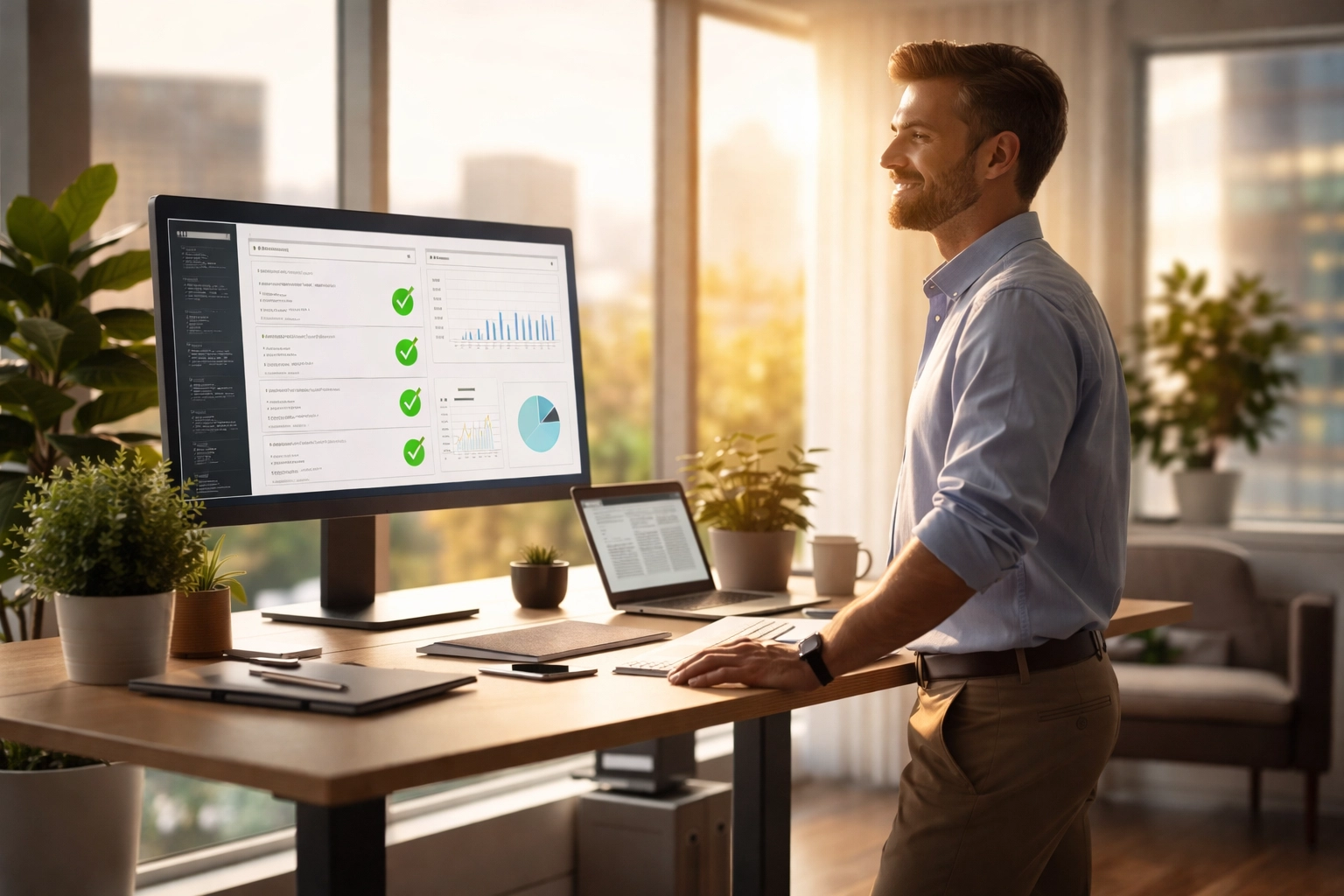 Professional viewing organized workflow automation dashboard with relief and clarity