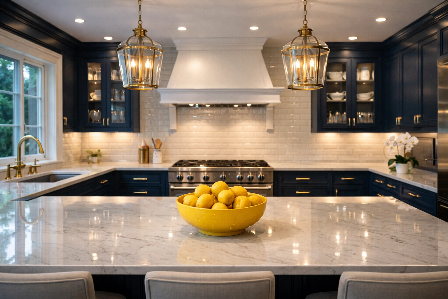 Immaculate Wellesley kitchen after a visit from professional house cleaning services MA.