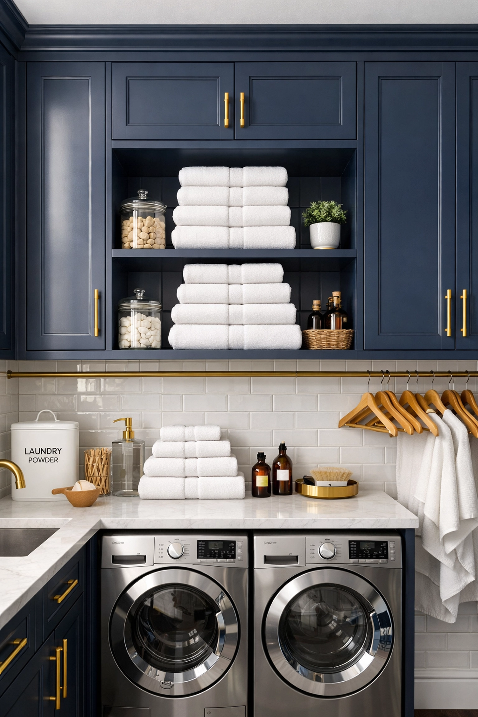 Sanitized and organized luxury home utility room reflecting expert residential cleaning Massachusetts standards.