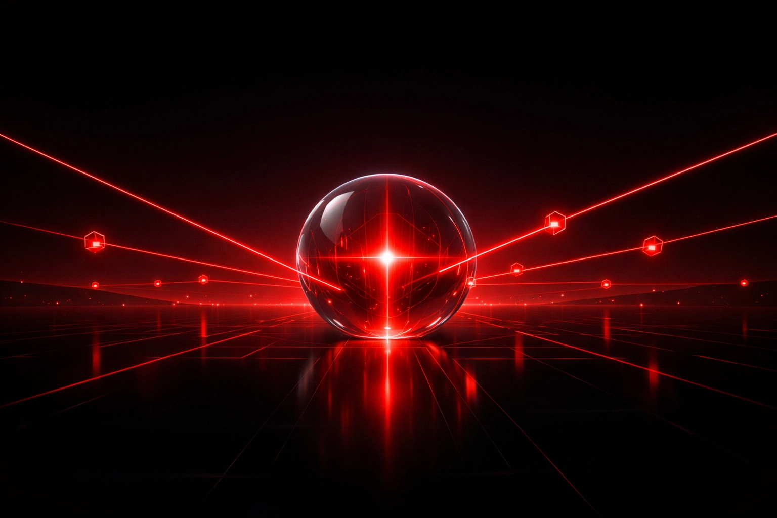 Futuristic representation of AI lead qualification accurately targeting and processing customer data.