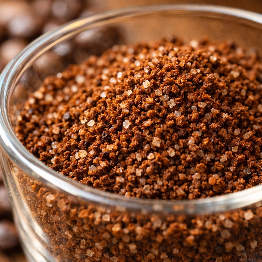 Medium-fine ground coffee showing ideal texture for pour-over brewing