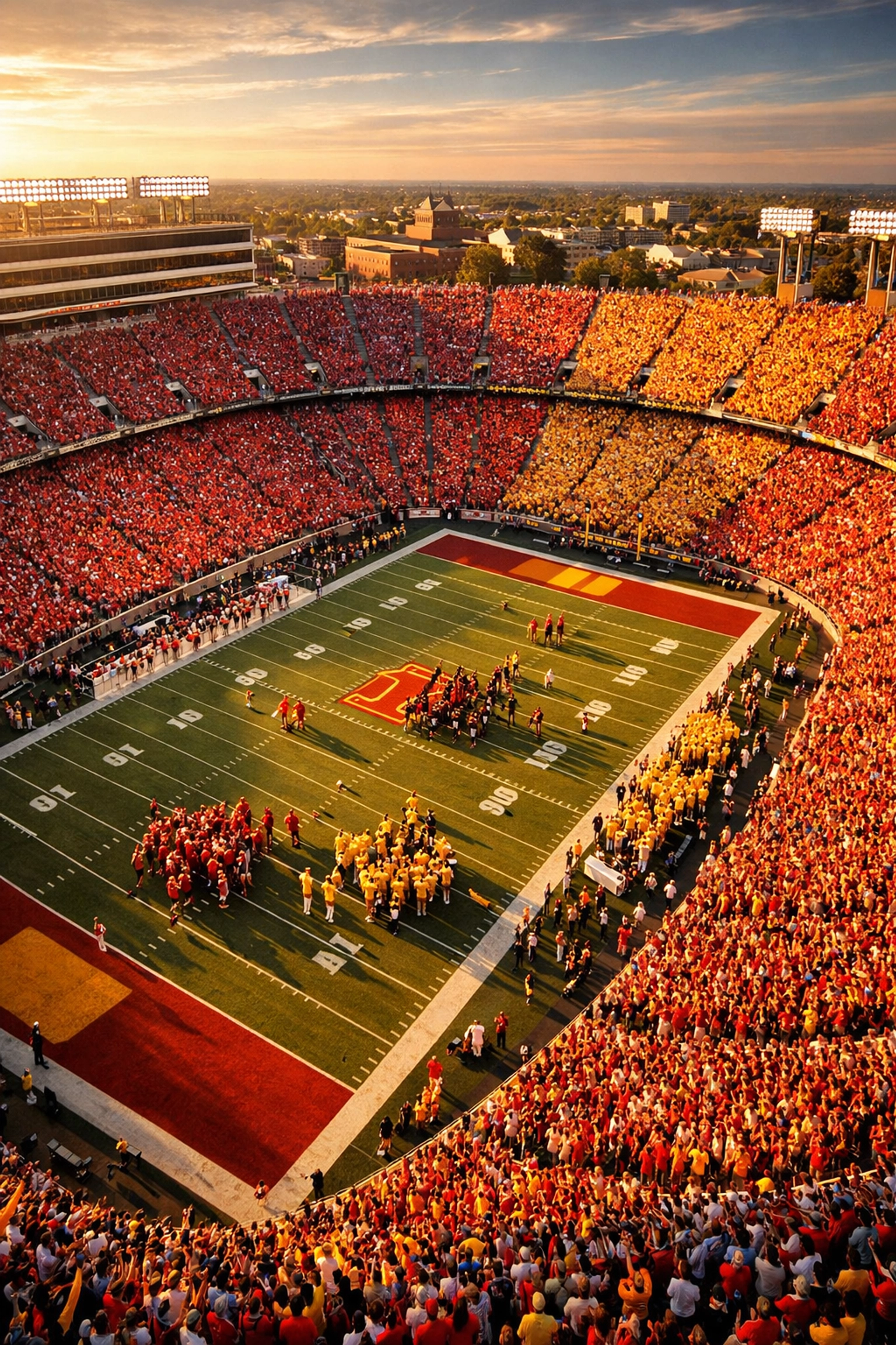 College football stadium showing massive audience reach of NIL athlete partnerships