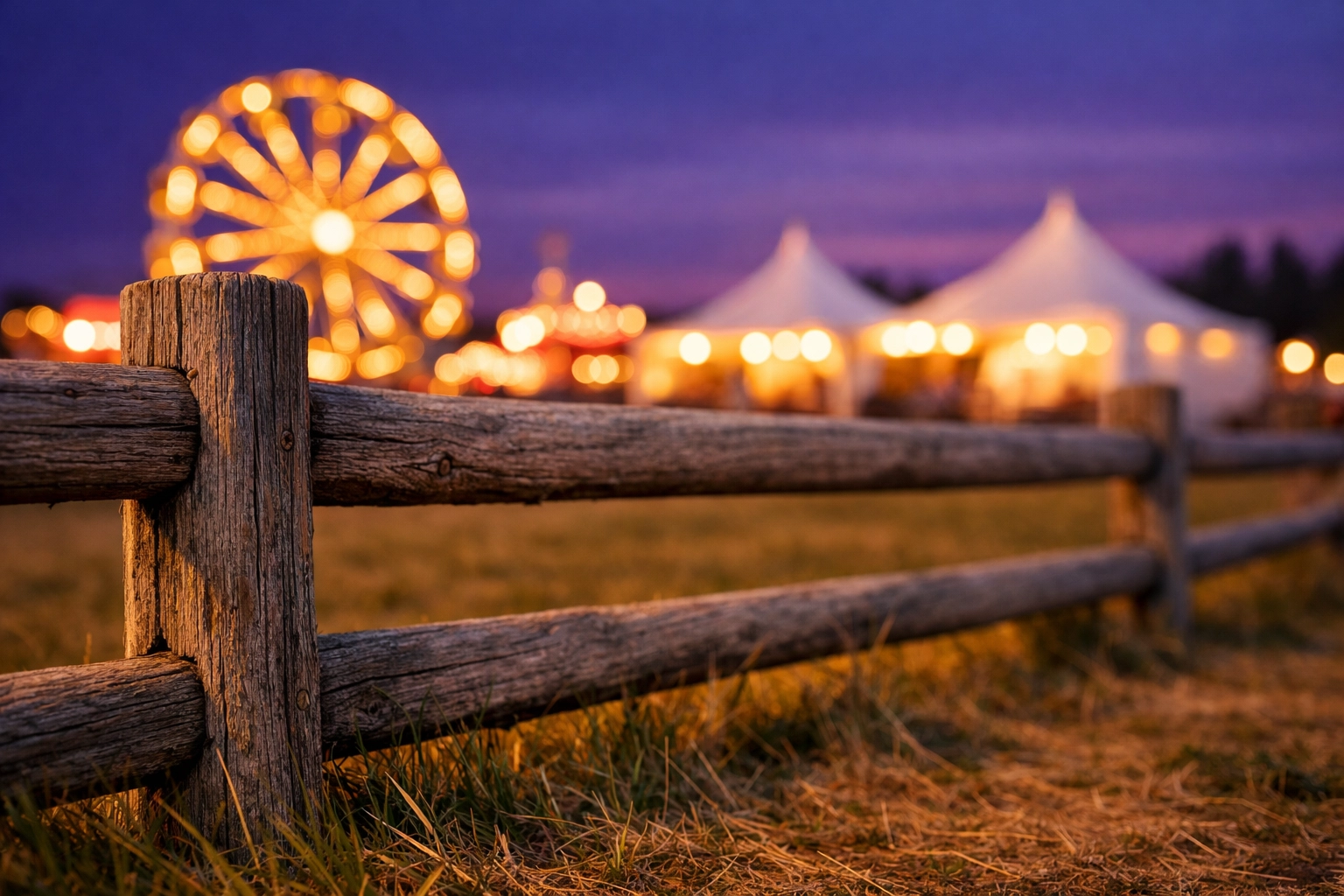 Wooden fence at a fairground at sunset representing digital boundaries for social media critics.