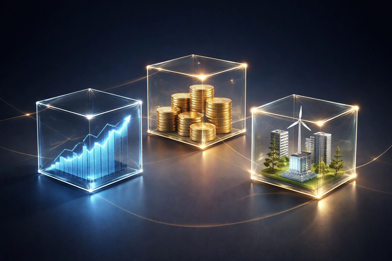 Illustration of diversified 40/30/30 portfolio allocation with equities, fixed income, and infrastructure for accredited investors