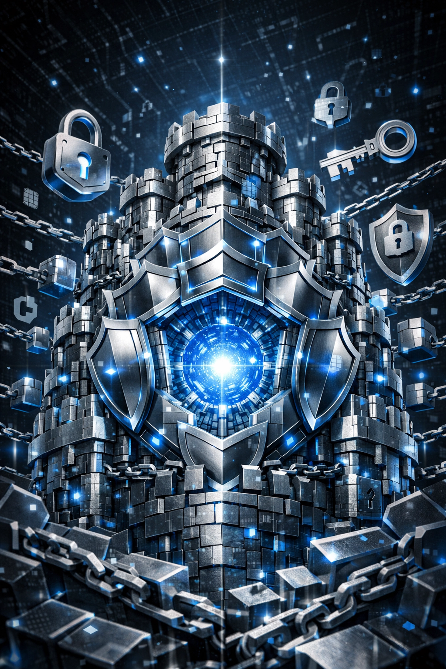 Secure blockchain vault representing Larecoin self-custody and non-custodial payment protection