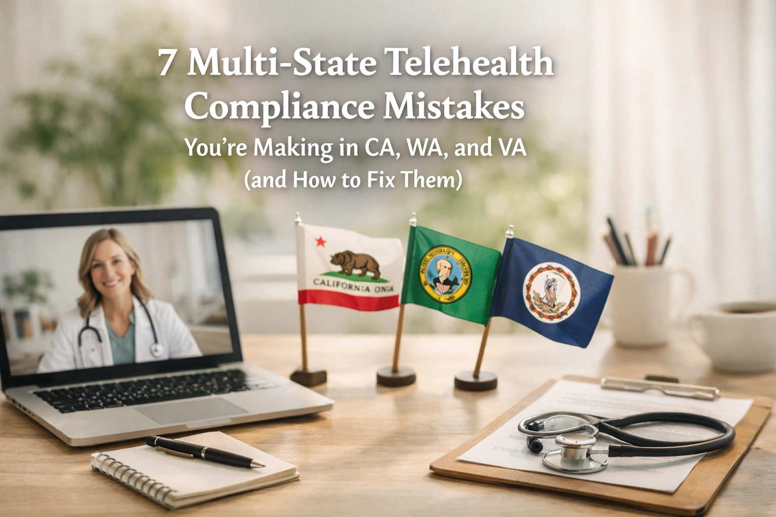 [HERO] 7 Multi-State Telehealth Compliance Mistakes You’re Making in CA, WA, and VA (and How to Fix Them)