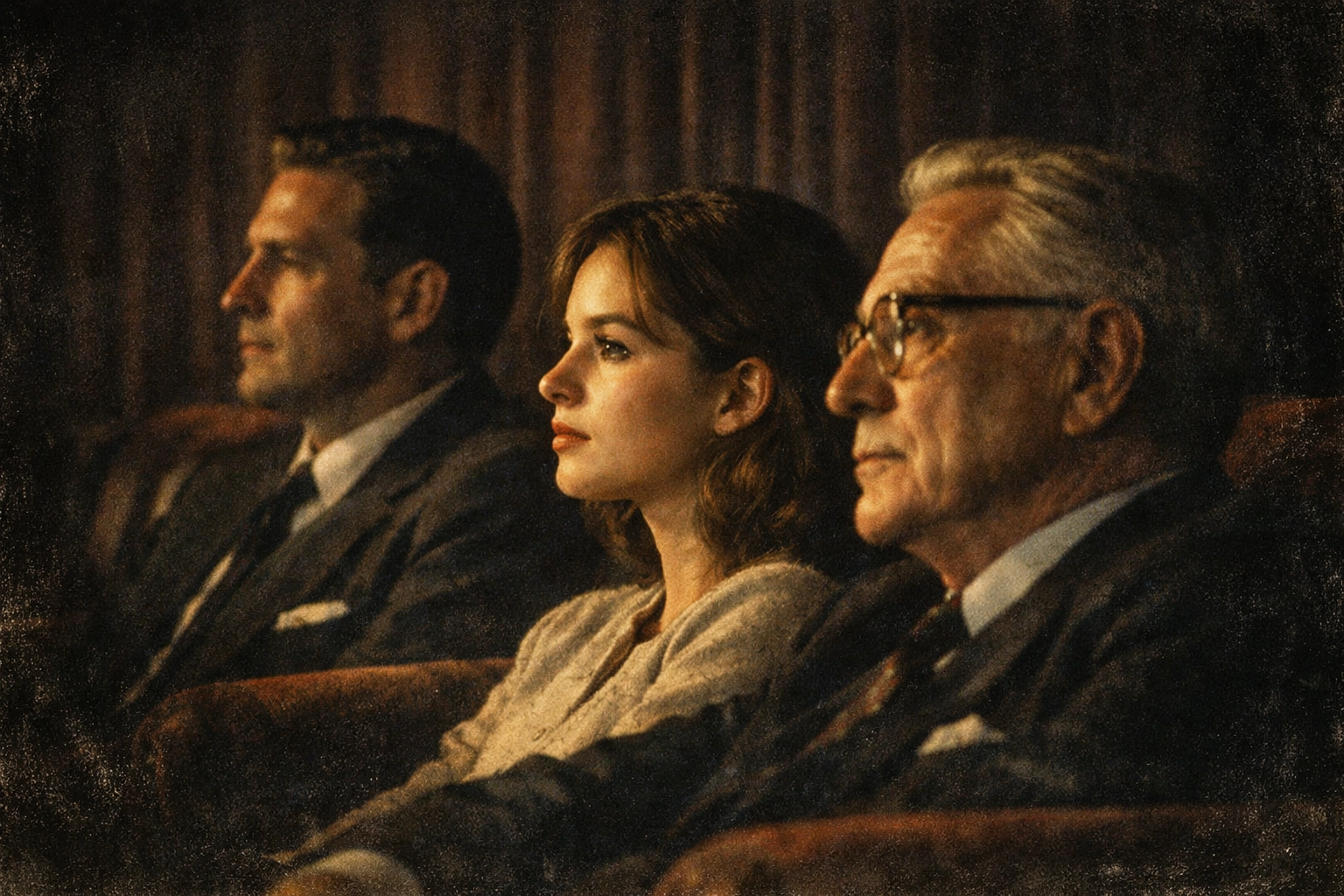 Professionals in a screening room, highlighting delivery certainty and strategic media investment partnerships.