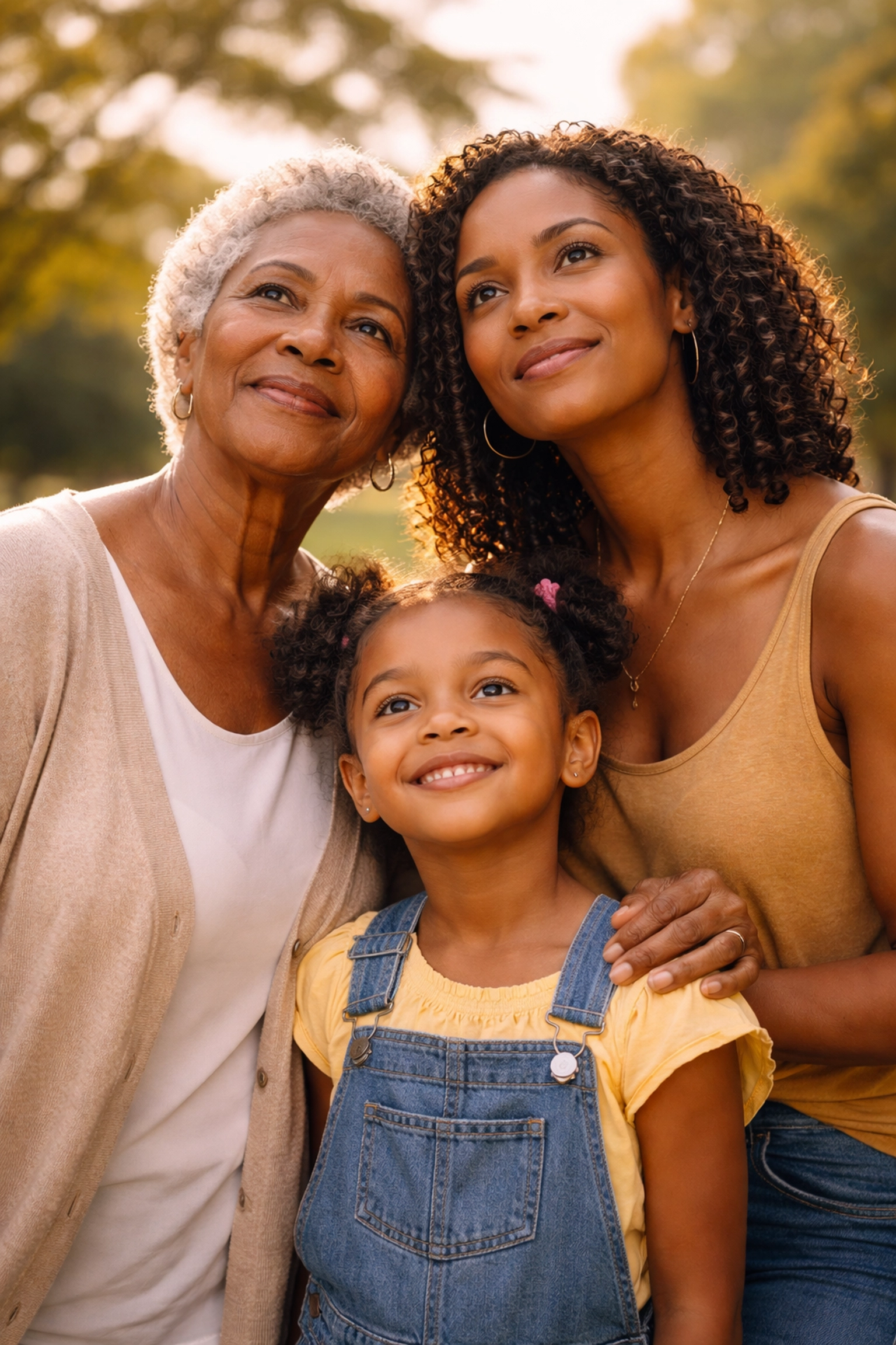 Multi-generational African American family outdoors, representing breaking generational curses through deliverance ministry in Maryland