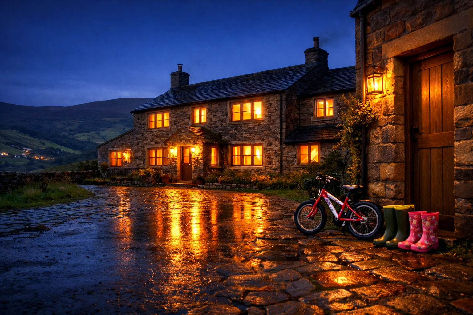 Warm stone family home in the Oldham hills, showing why protection insurance is vital for local families.