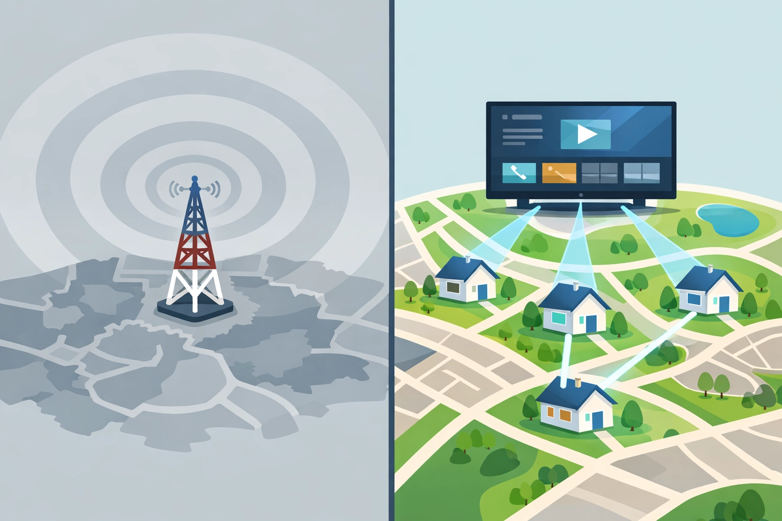 Comparison of traditional broadcast TV waste versus precise CTV targeting for political campaigns