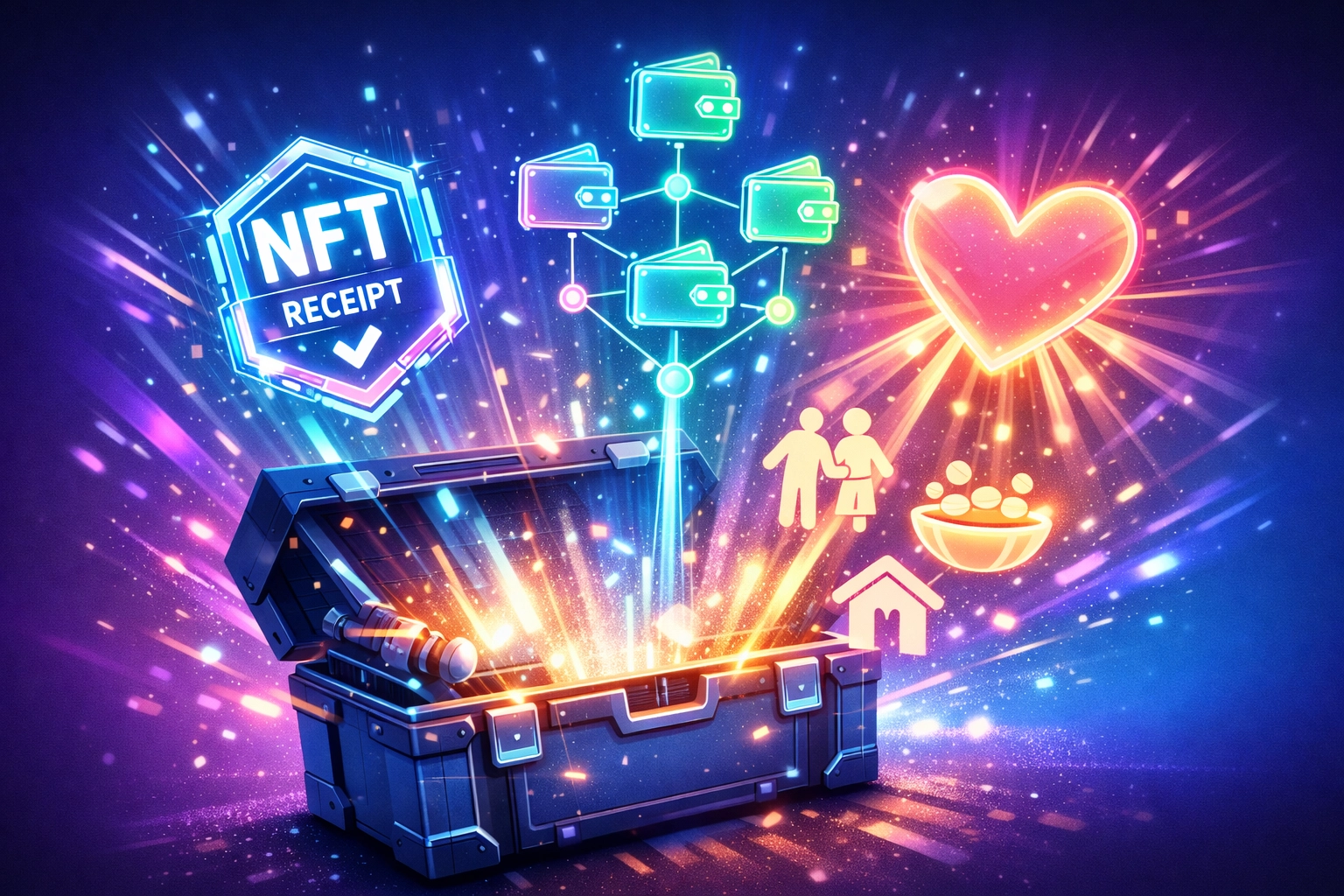 Larecoin merchant tools including NFT receipts, wallets, and charitable giving features