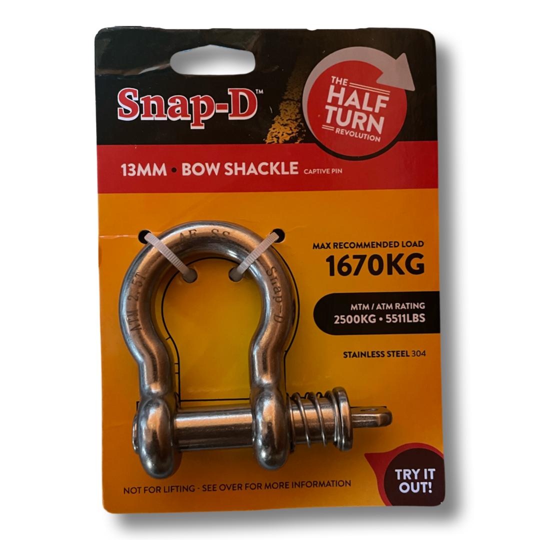 Snap-D 13mm Bow Shackle with captive pin