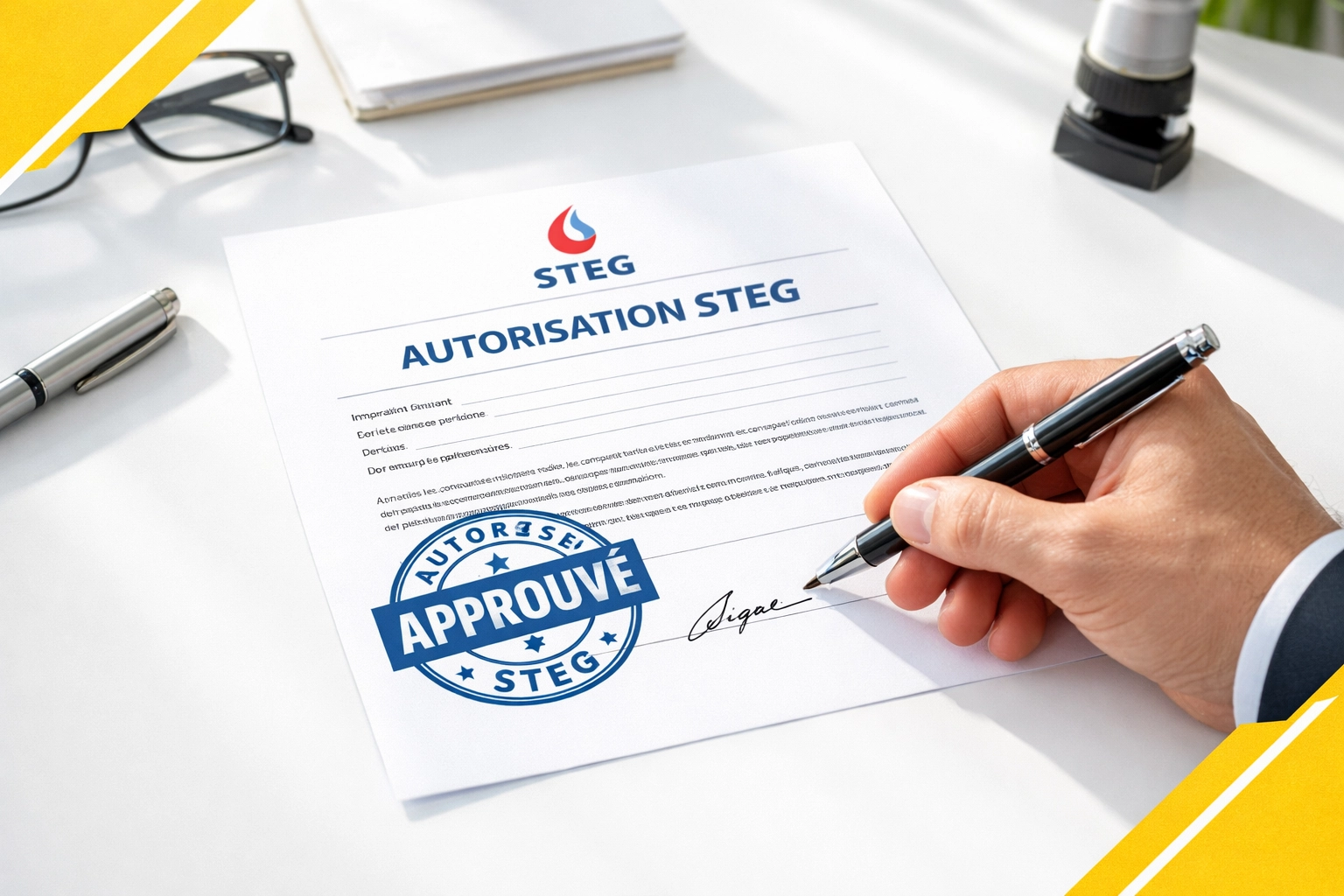 Documents d'autorisation STEG pour installation photovoltaïque résidentielle