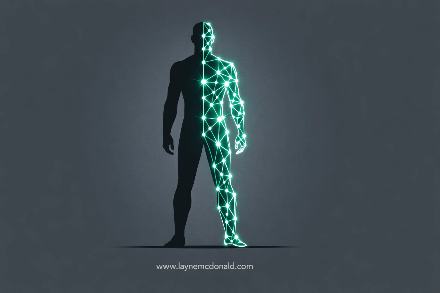 A strong silhouette with an internal light lattice representing spiritual resilience in emotional recovery.