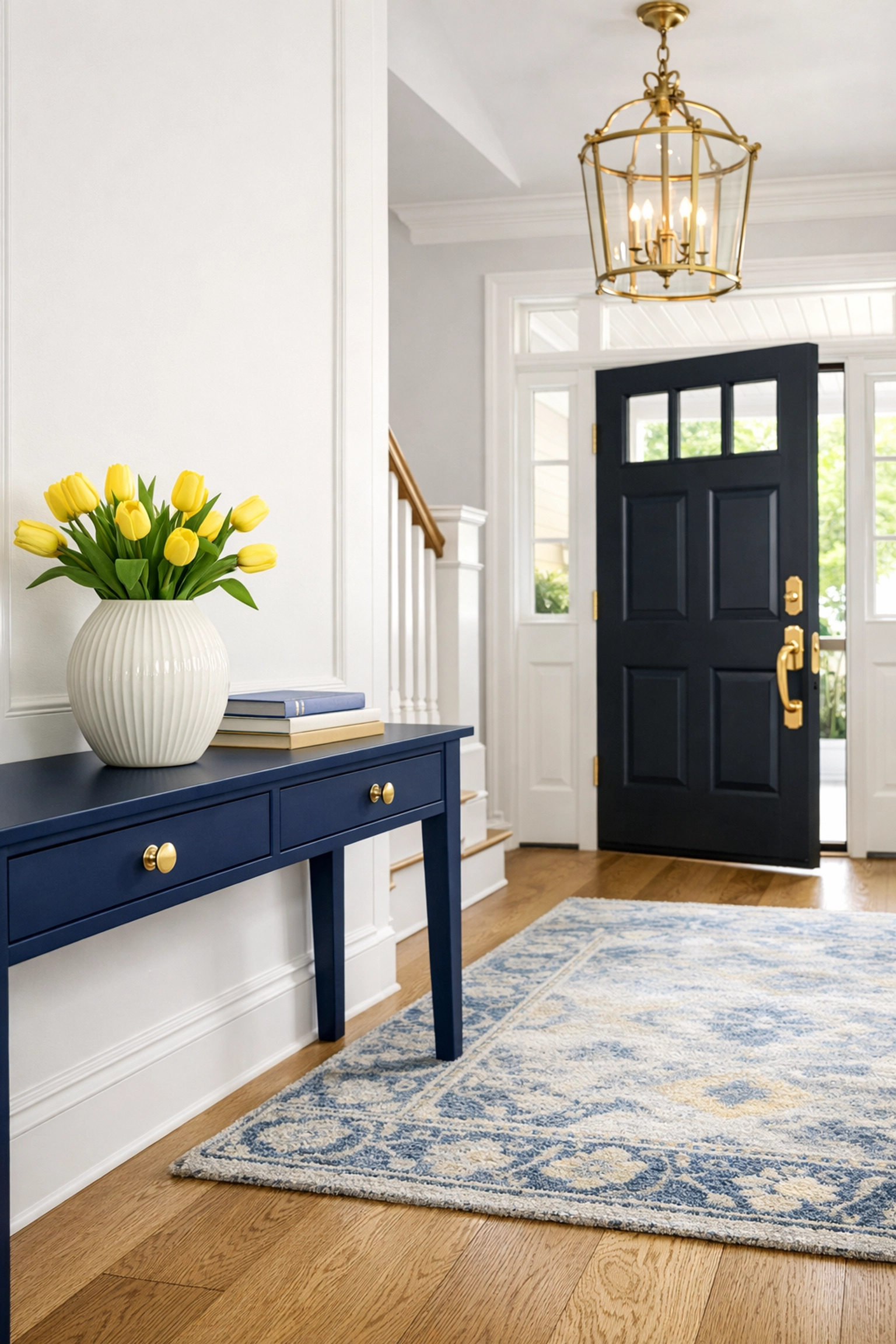 Spotless luxury foyer in Wellesley showing polished floors and immaculate guest-ready spaces.