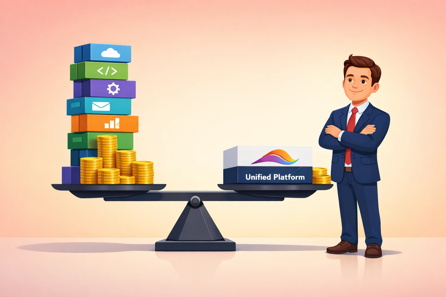 Cost comparison: multiple business tools versus single unified platform solution