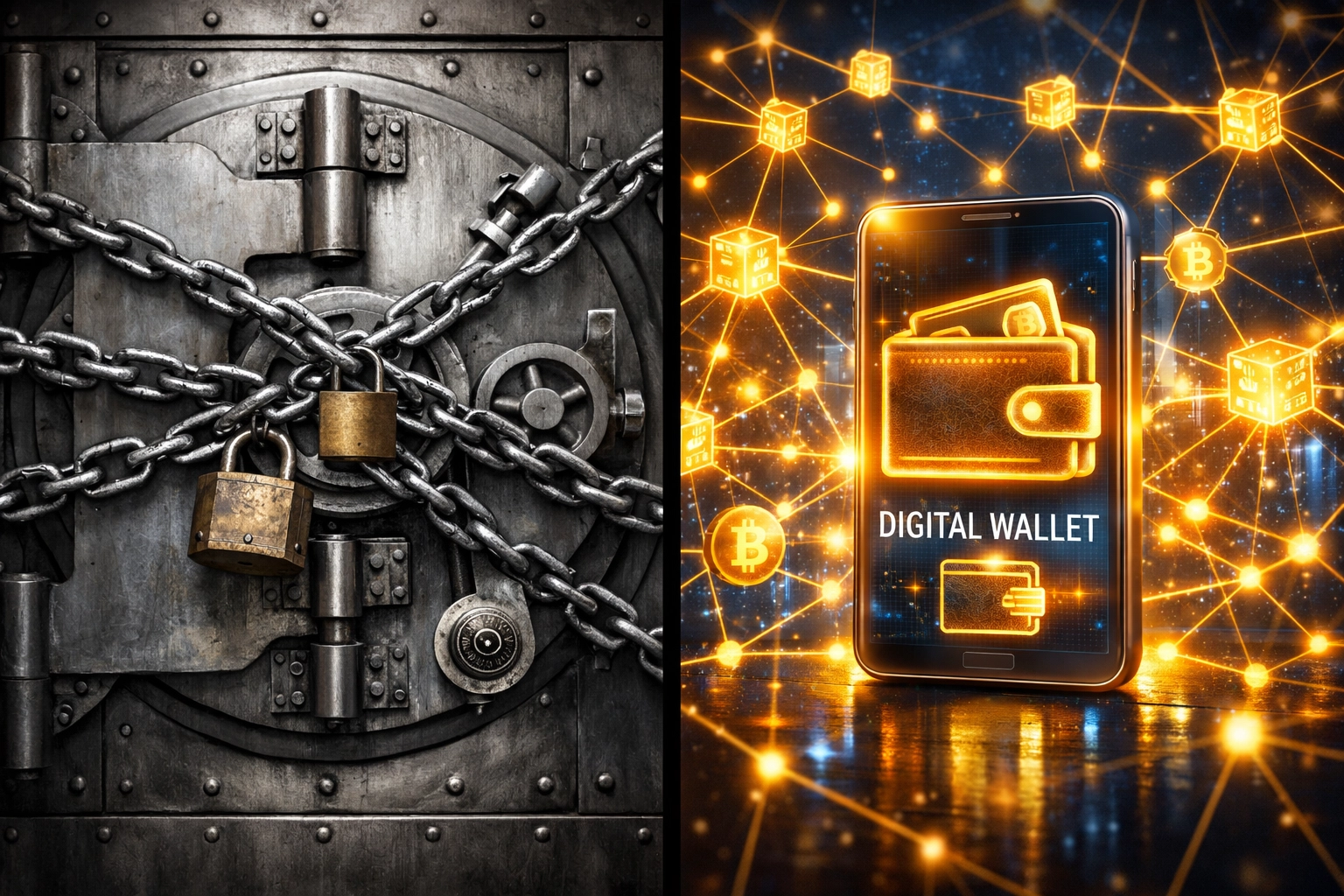 Self-custody crypto wallet versus traditional banking security comparison for merchants
