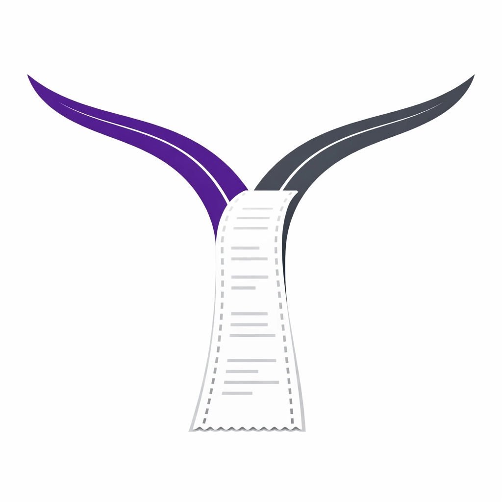 A split receipt illustrating the complexity of expense management and the need for bookkeeping cleanup.