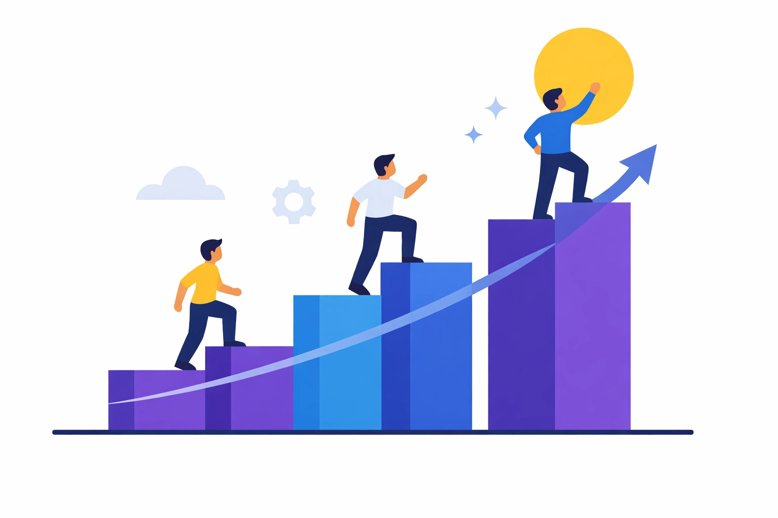Agency growth chart showing programmatic advertising performance scaling upward