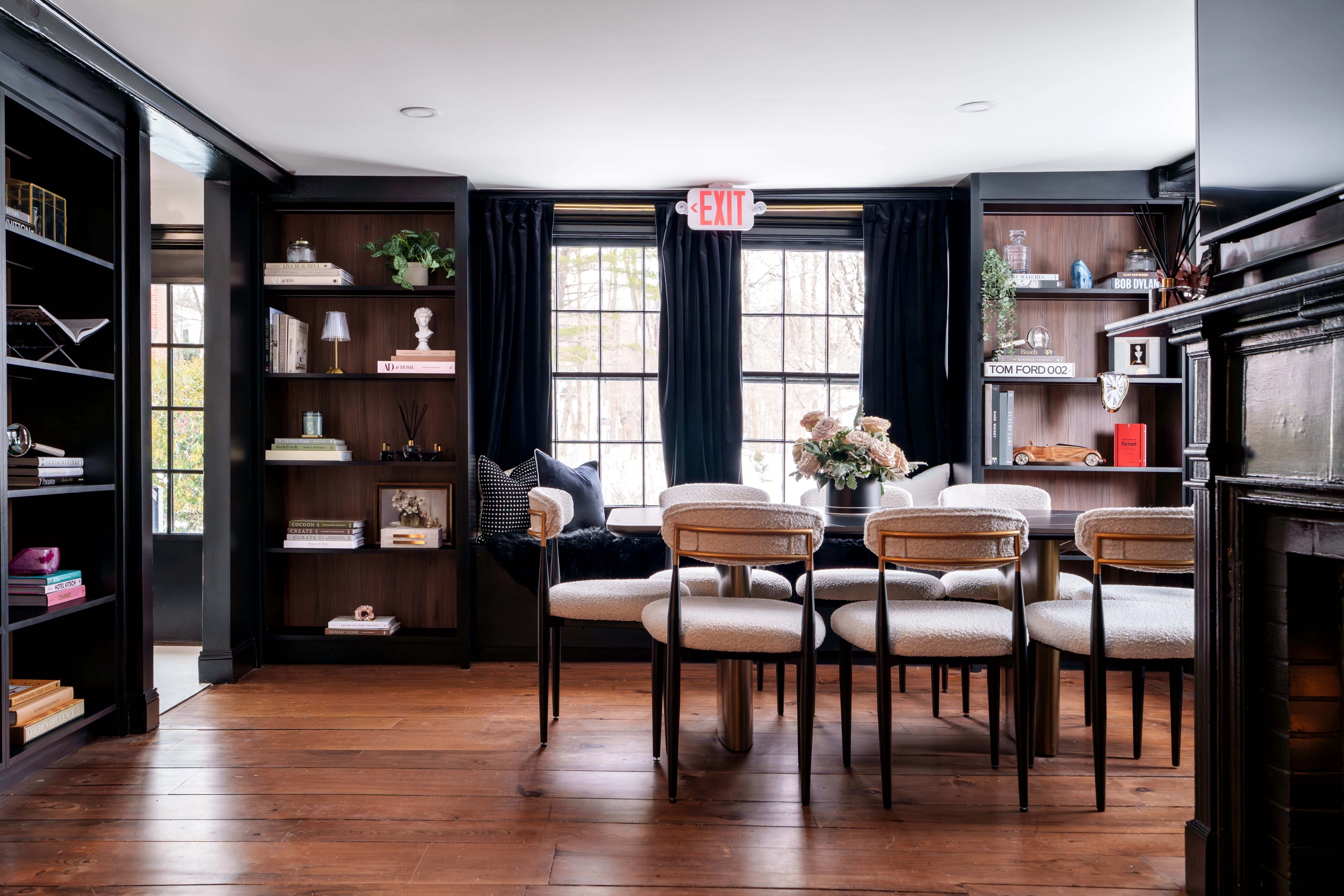 Detail shot of The Raven's Perch window seat at Garden Gables