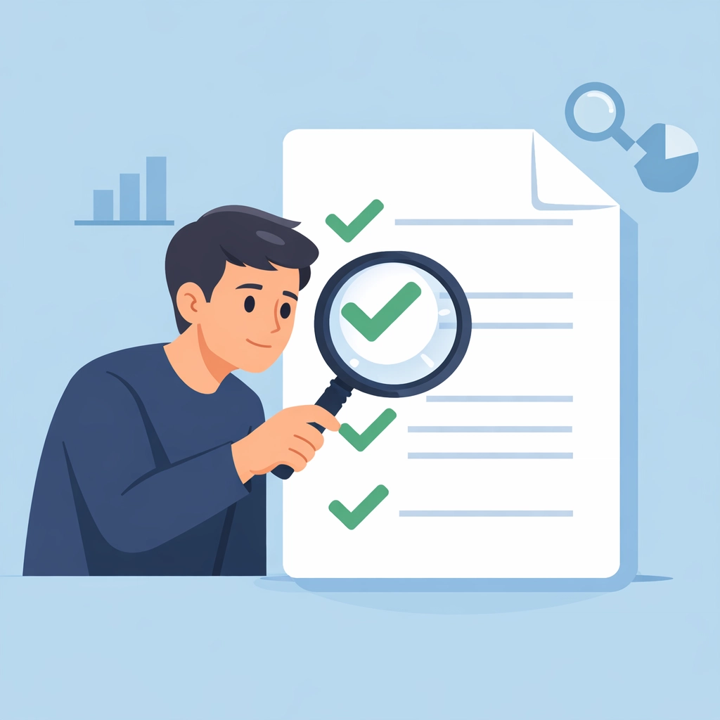 Persona revisando reporte de crédito con lupa para detectar errores y limpiar su historial.