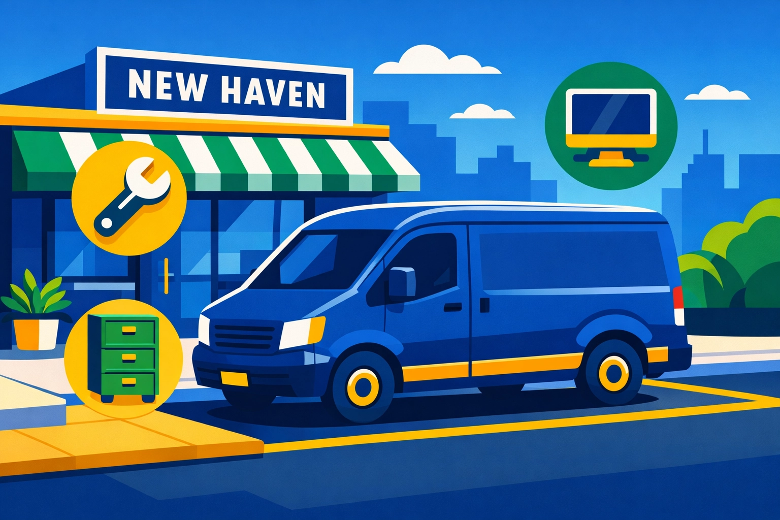 Business delivery van and equipment representing tax-deductible assets for New Haven entrepreneurs