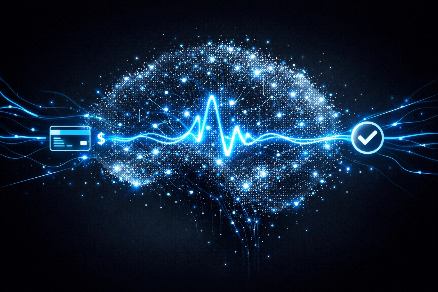 AI neural network representing agentic commerce and automated payment processing infrastructure.
