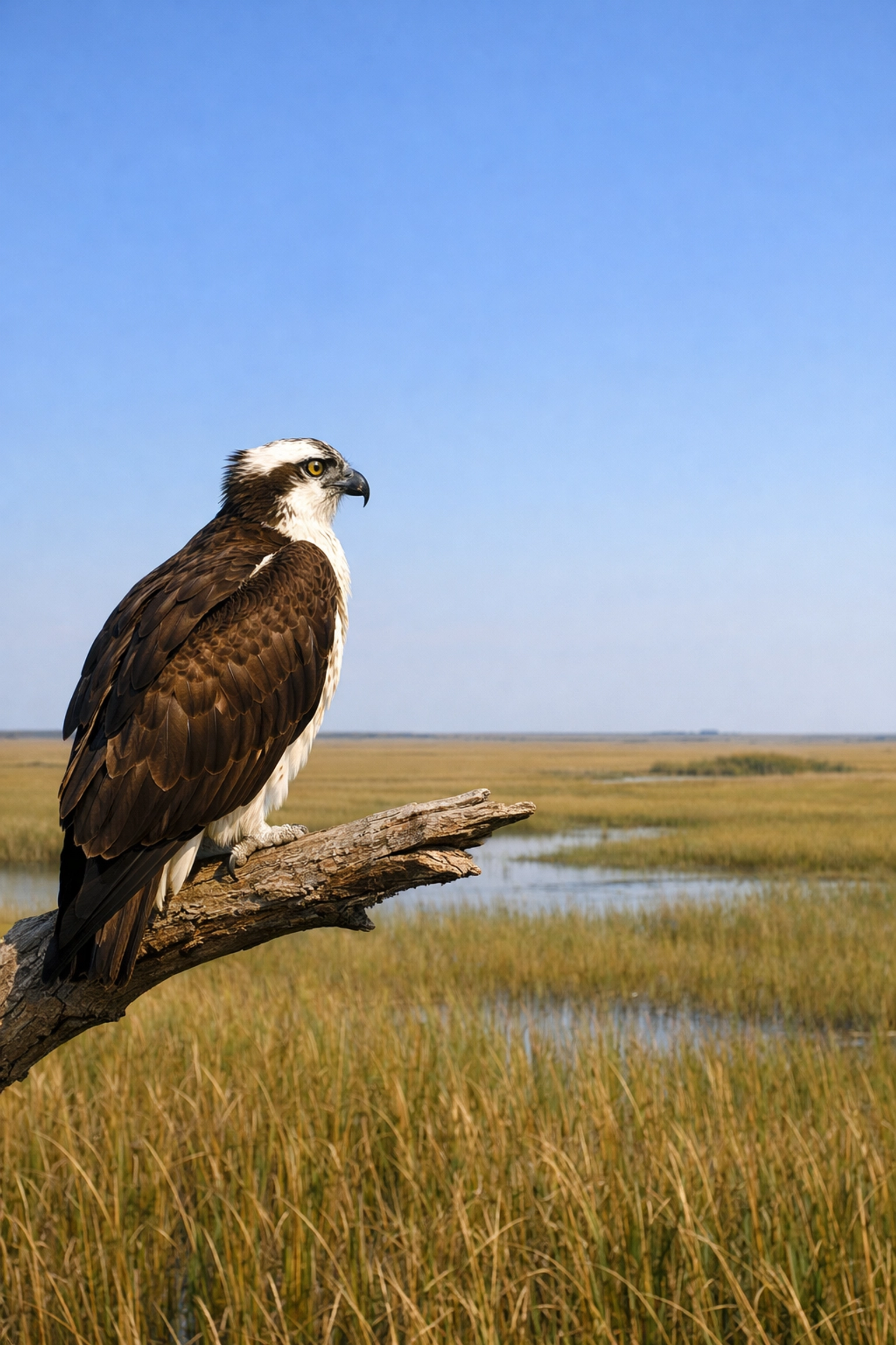A relaxed Osprey perched in the Everglades, highlighting ethical bird photography and observation.