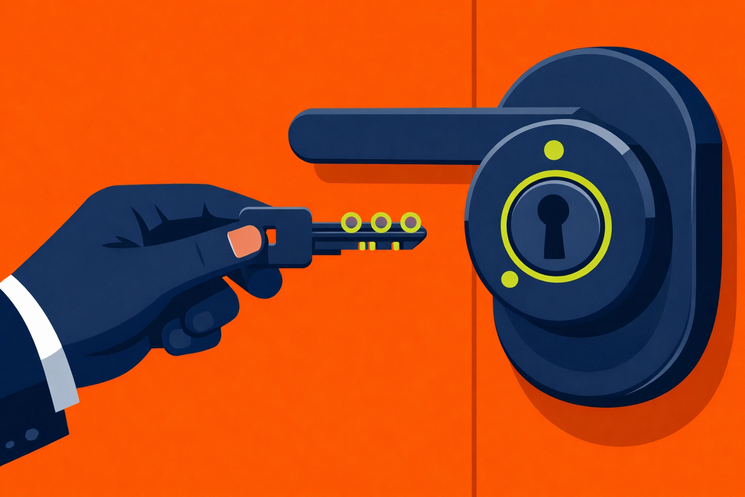 Professional locksmith Bristol hand holding a security key to a high-quality door lock.