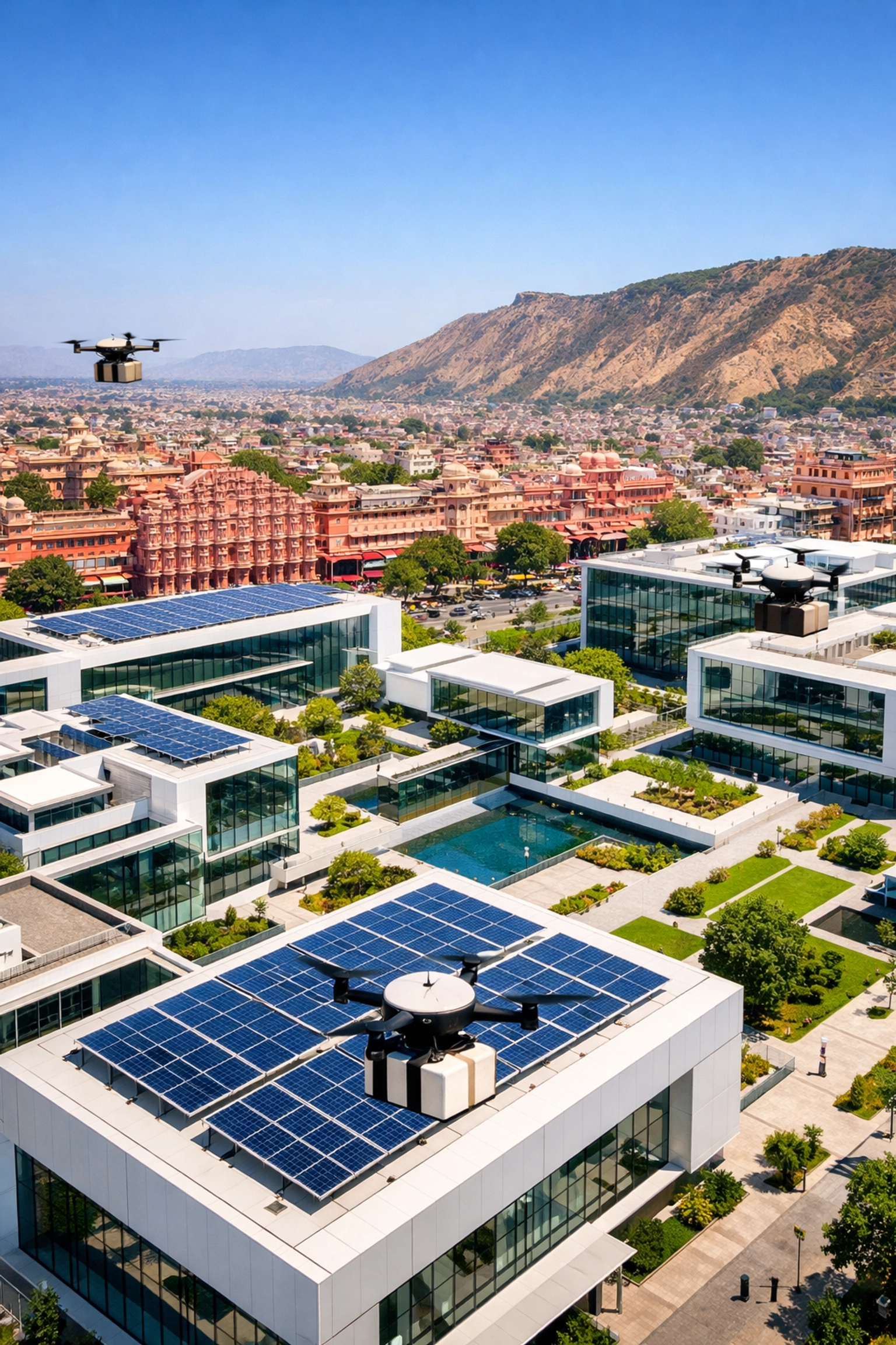 Sustainable tech campus in Jaipur driving economic growth and positive Indian stock market news.