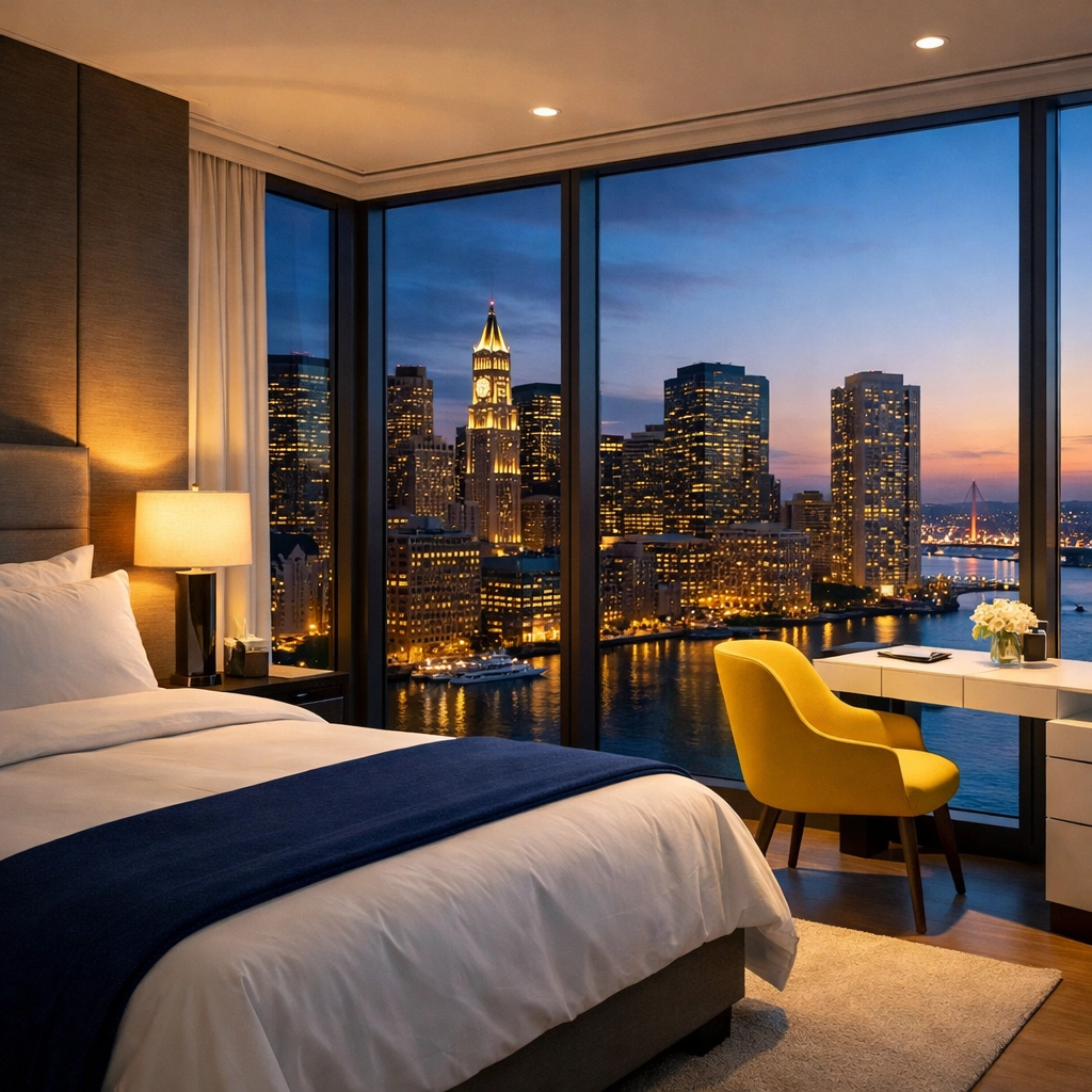 Immaculate Seaport District vacation rental bedroom cleaned by Airbnb Cleaning Services Boston.