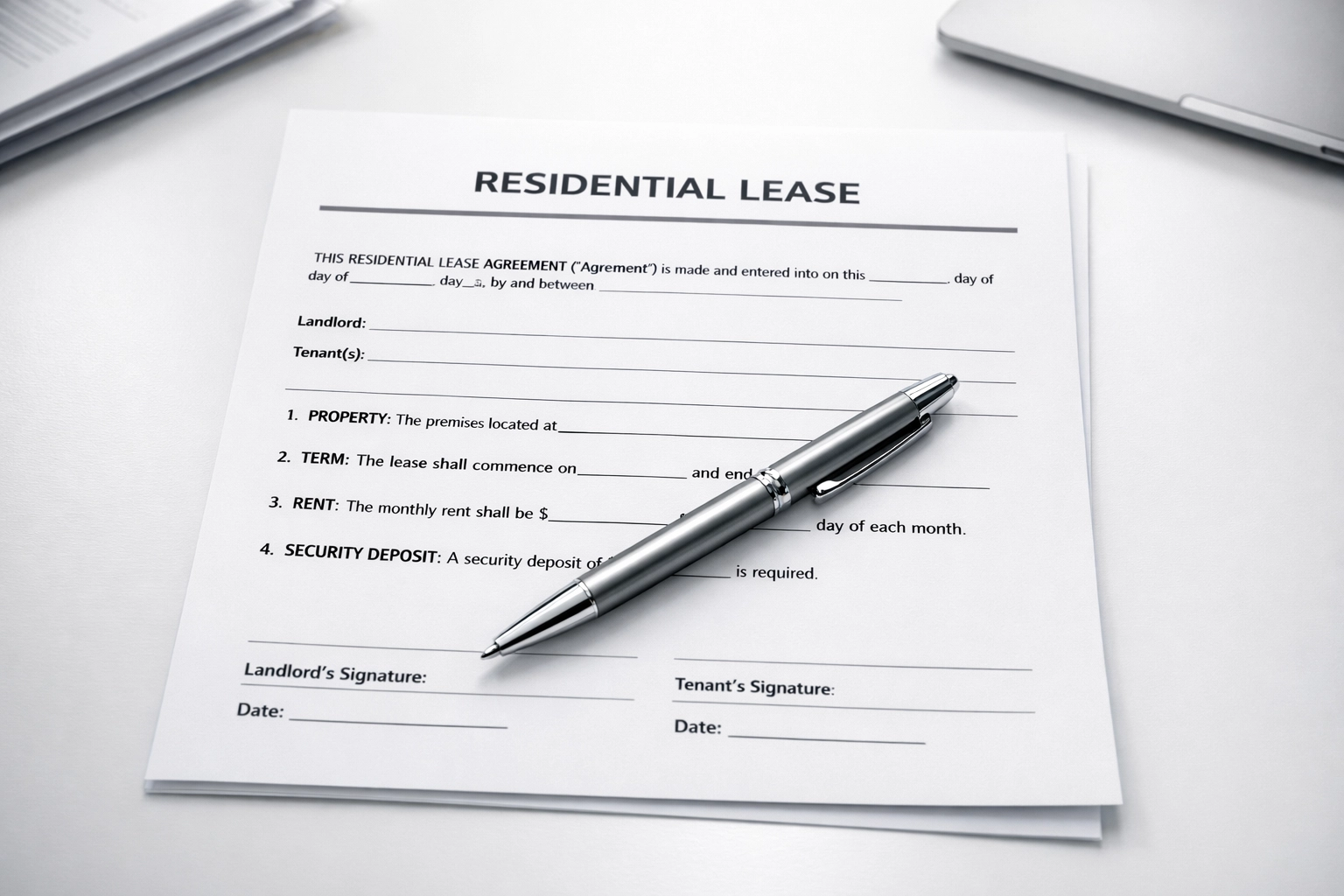 Maryland residential lease agreement with Tenants' Bill of Rights compliance