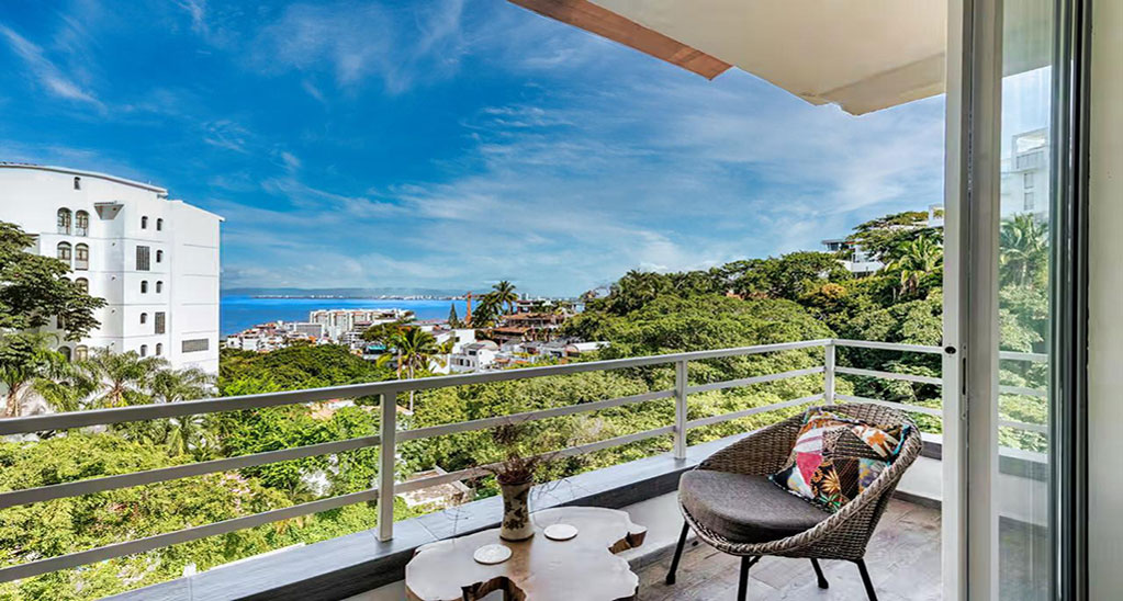 Modern condo balcony in Puerto Vallarta