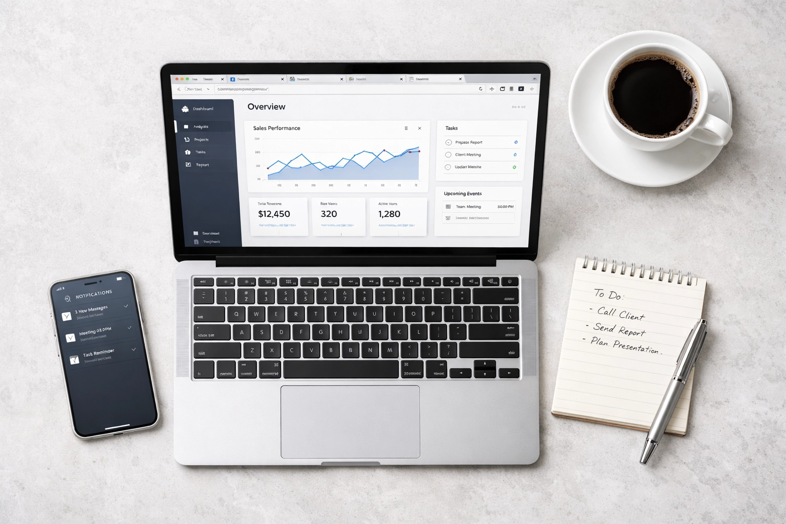 Hotel PMS dashboard showing integrated booking engine and channel manager systems