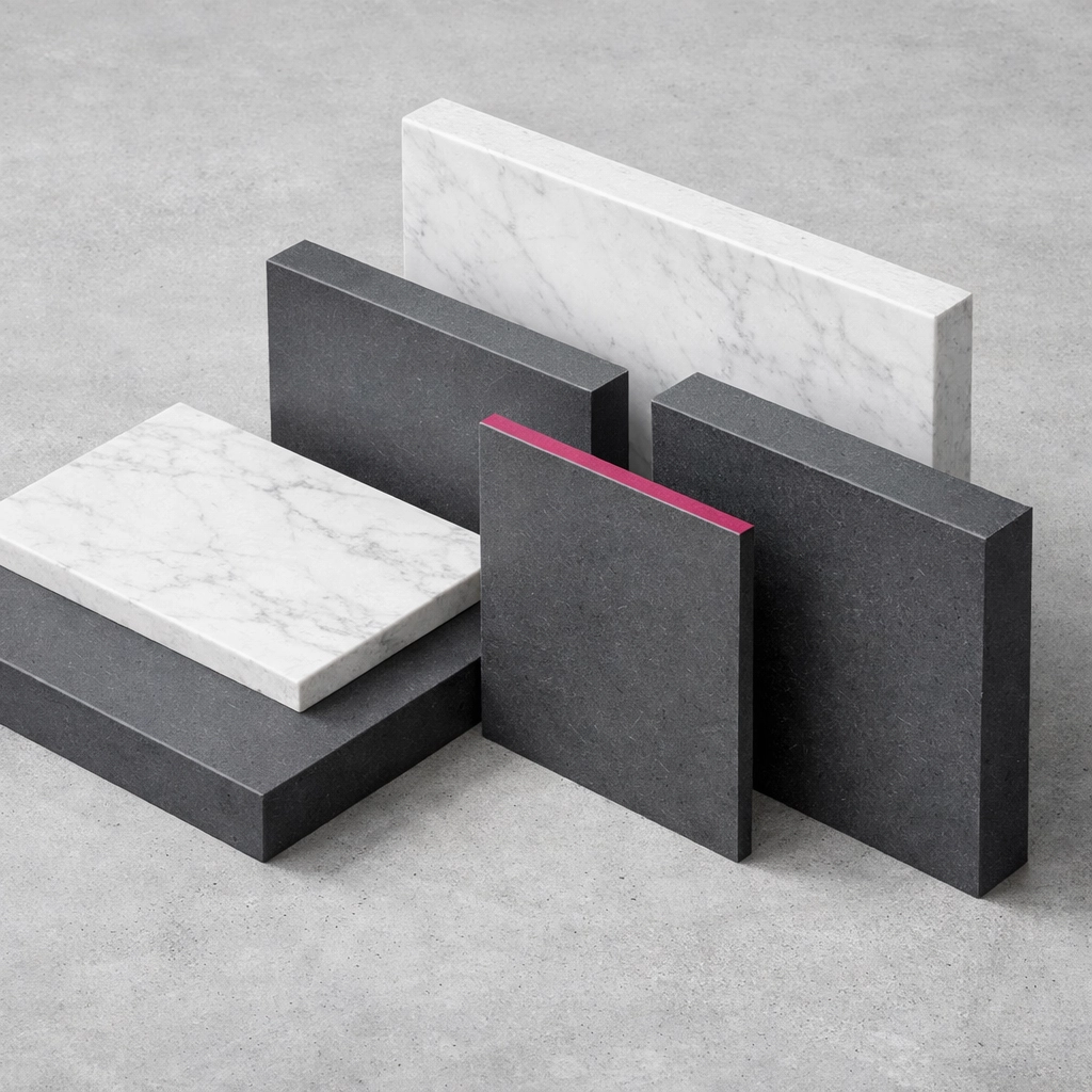 Recycled plastic sheets in various thicknesses for custom architectural and construction projects.