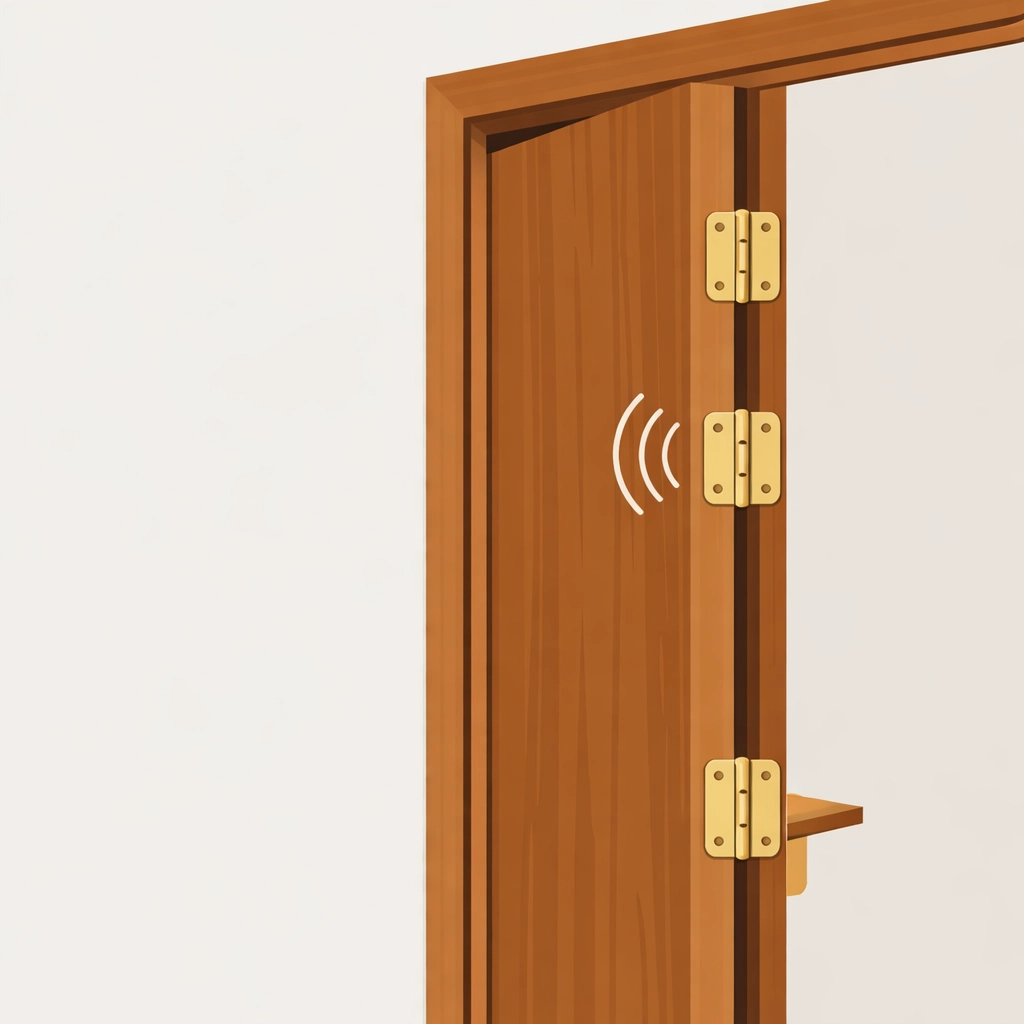 Squeaky door hinges on interior door frame showing common home repair need