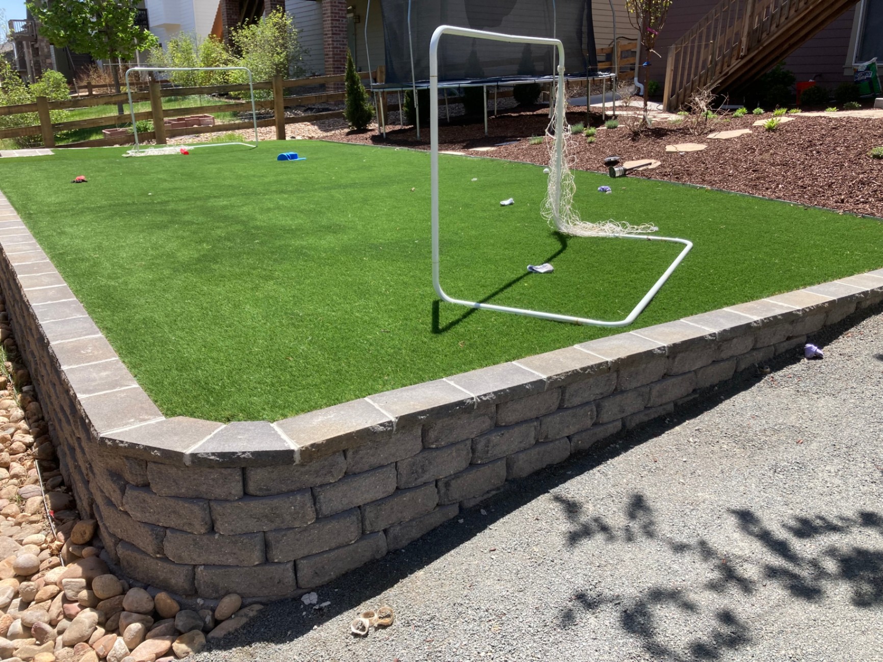 Raised Retaining Wall with Artificial Turf Play Area