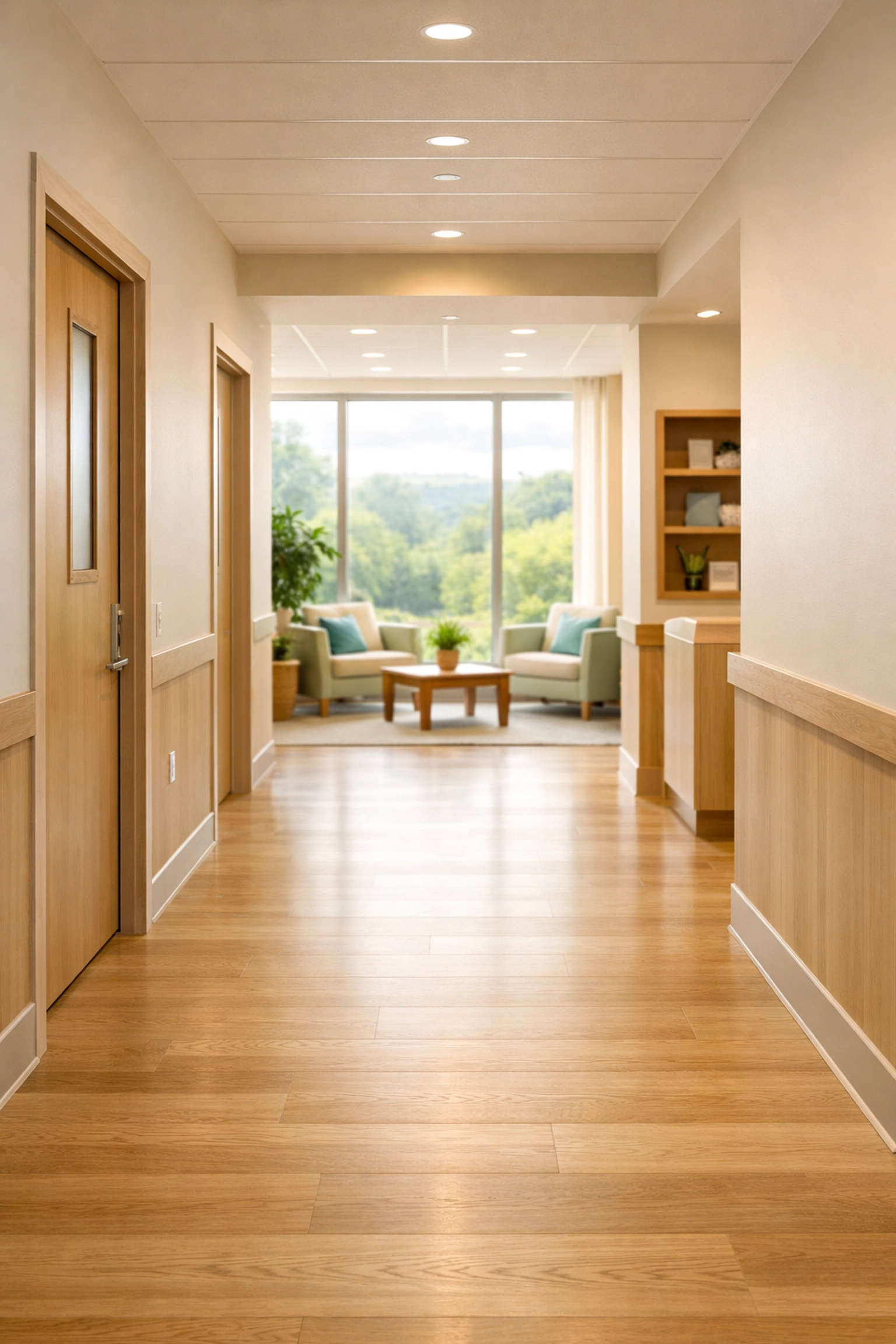 Streamlined behavioral health facility interior in Virginia representing regulatory compliance and growth.