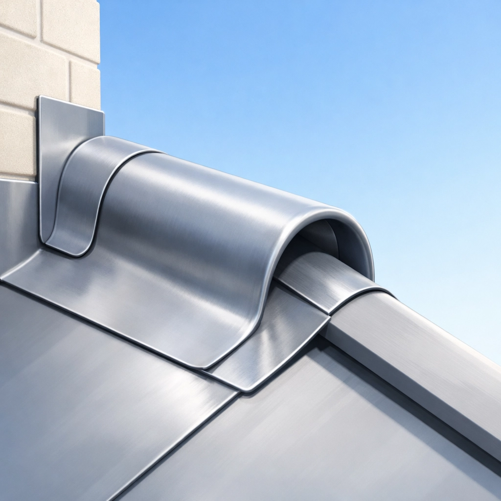 Professional lead flashing installation with wood core roll for durable Northern Beaches roofing.