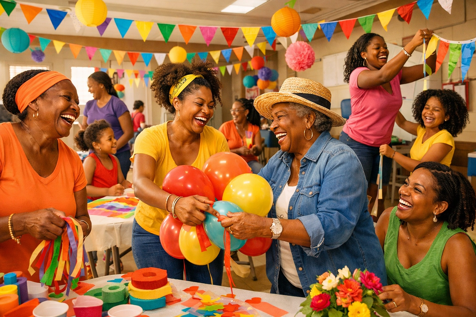 Joyful Family ReBuild volunteers working together at a Burlington County community event.