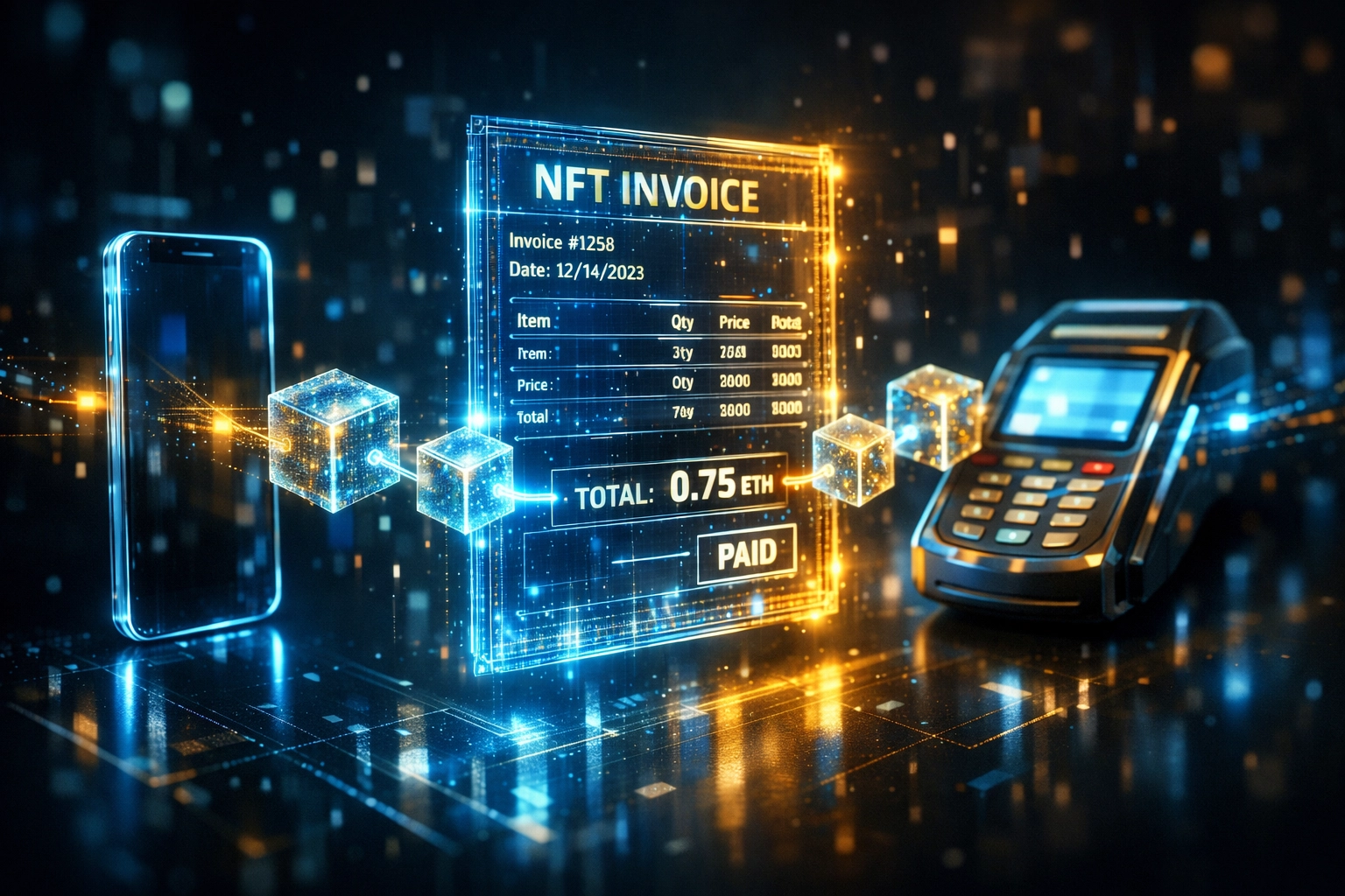 Digital NFT receipts for automated Web3 accounting and secure on-chain transaction records on a blockchain.