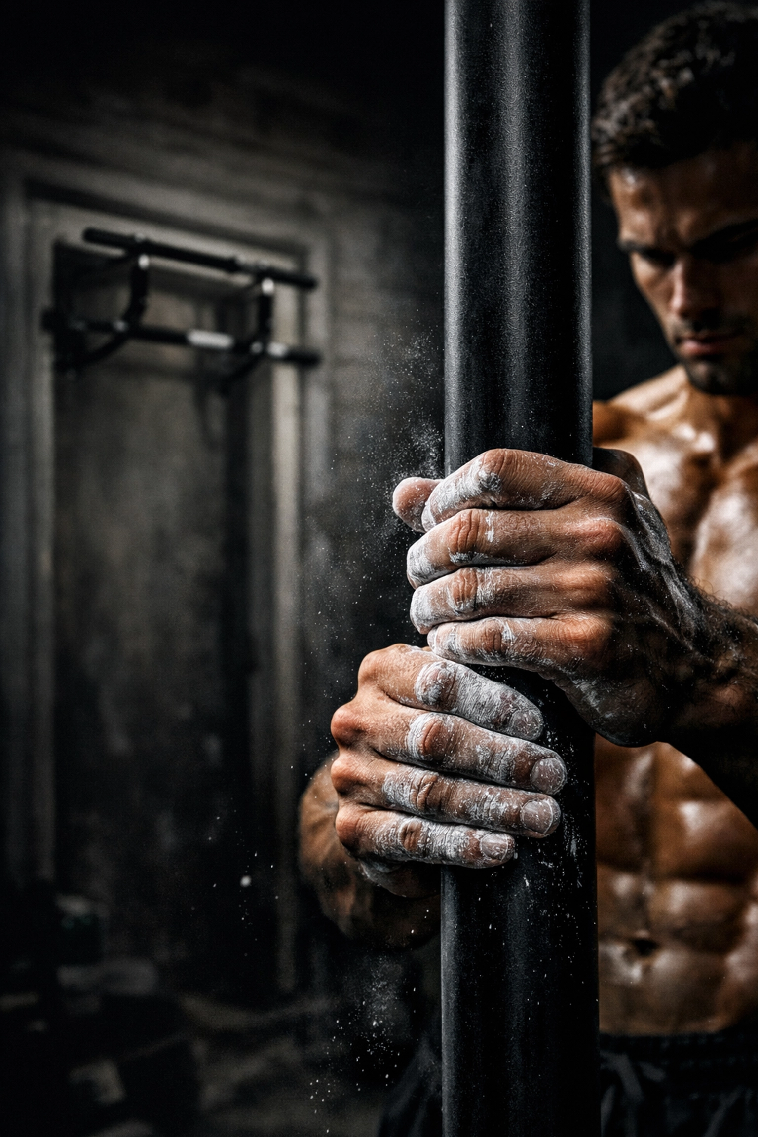 Calisthenics athlete using the Resistance Rail as a professional pull up bar alternative.