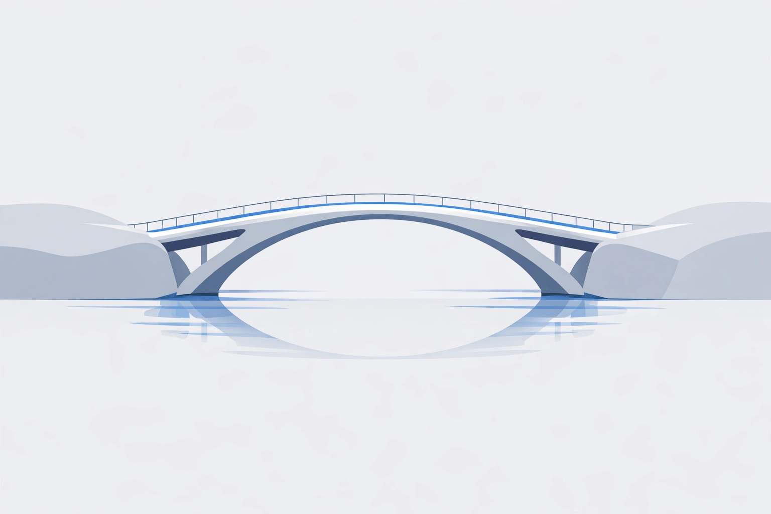 A modern bridge connecting landmasses, symbolizing trusted real estate connections and personal referrals worldwide.