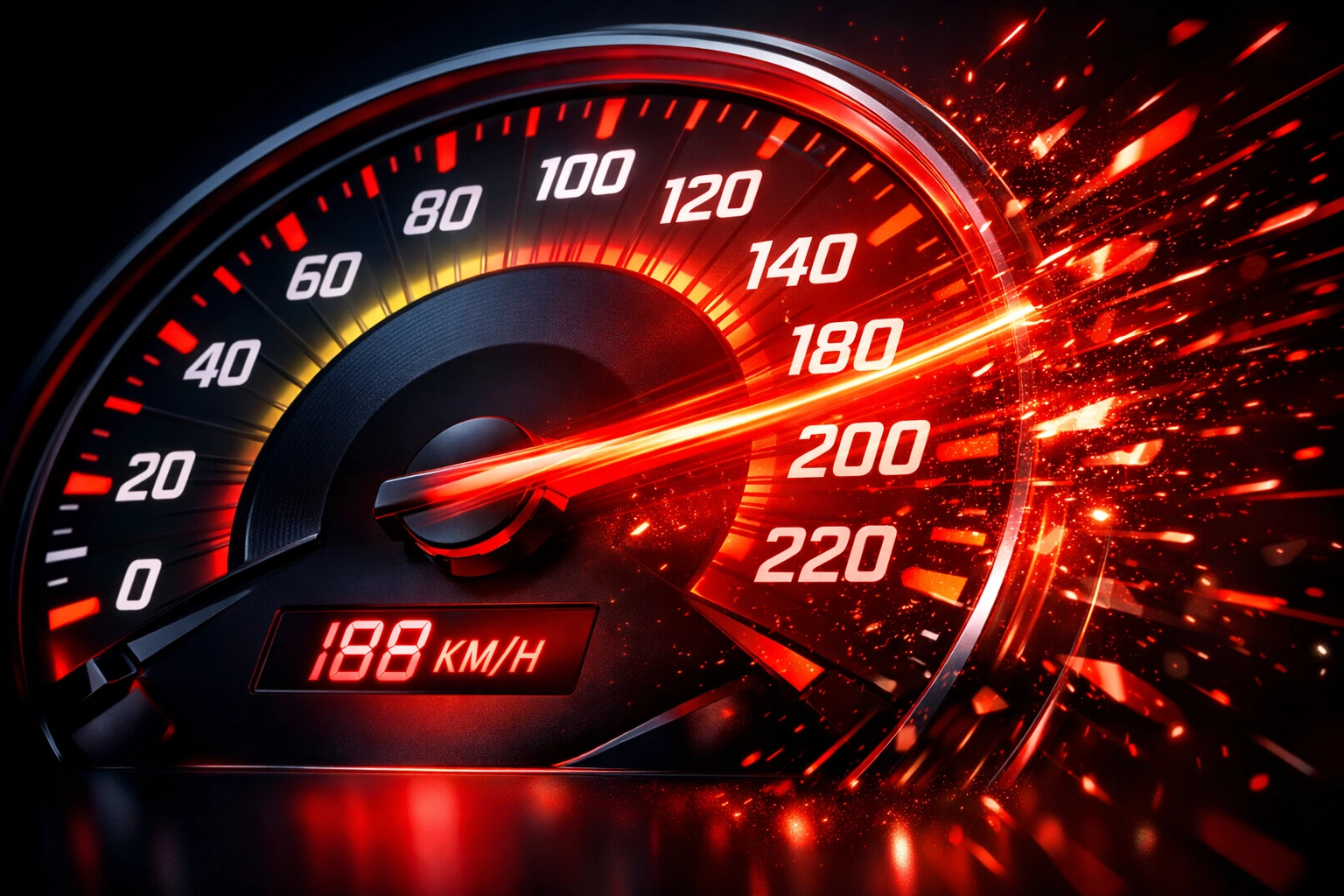 Website speed meter showing fast page load time performance improvement