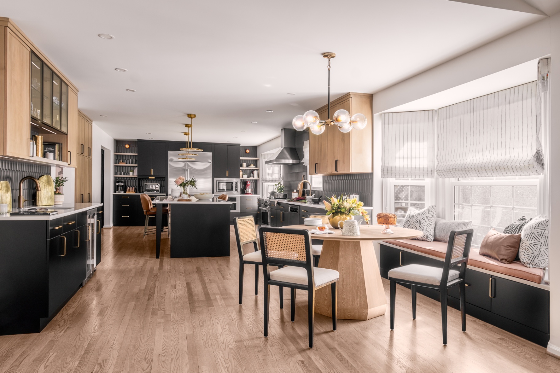 Modern kitchen and dining area
