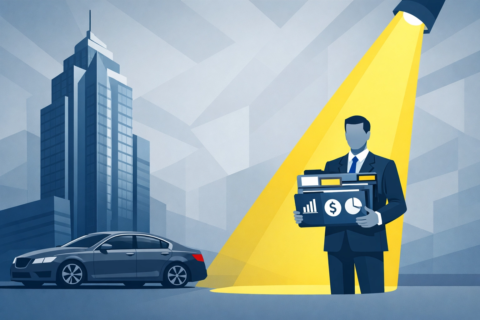 Spotlight on financial folders highlighting high-income taxpayer audit scrutiny and corporate tax compliance.